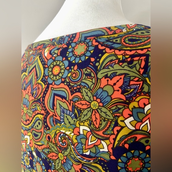 LuLaRoe Julia Dress Multicolored Bohemian Midi Form Fitting - Picture 6 of 7